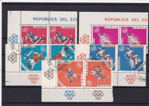 equador mexico olympics 1968 stamps ref 16451