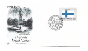 United Nations #465 Flag Series 1985, Finland ArtCraft FDC