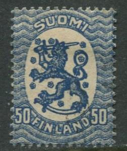 Finland - Scott 97 - Arms of Republic -1917- Used - Single 50p Stamp