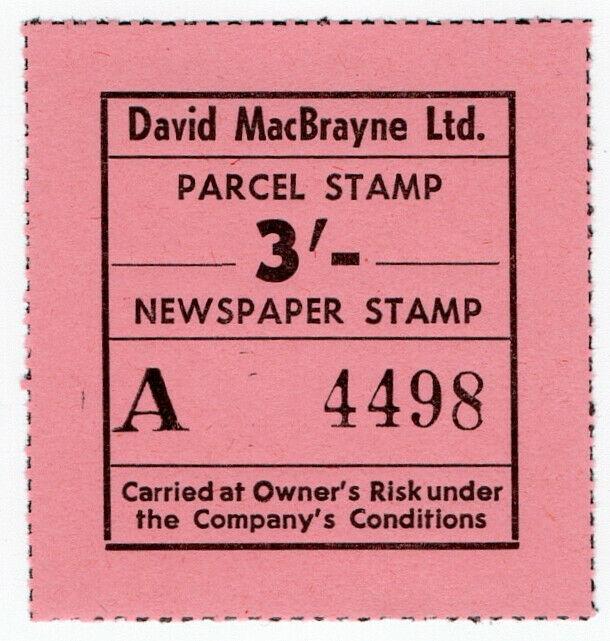 (I.B) Cinderella Collection : David MacBrayne Motor Services - Newspapers 3/-