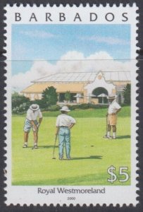 BARBADOS Sc # 994 MNH SINGLE from SET - 5$ HI VAL ROYAL WESTMORELAND GOLF COURSE