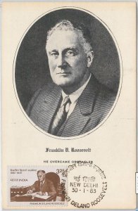 51398 - INDIA - POSTAL HISTORY - MAXIMUM CARD - 1983 F. Roosevelt POLITICS-