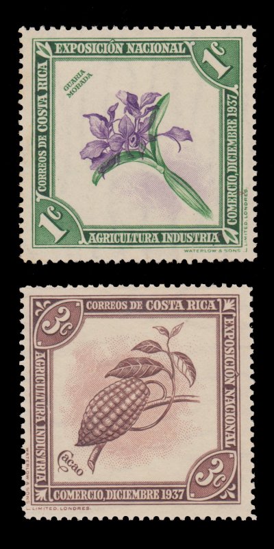 COSTA RICA 1937 - 38  SCOTT # 184 - 185. UNUSED