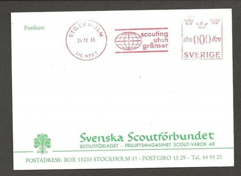 1966 Sweden Boy Scout meter 24-11-66 scouting utan granser