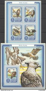 2017 Solomon Islands Birds Of Prey Fauna #4265-69 1+1 ** Ls714