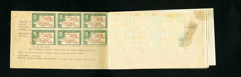 Fiji Stamps Gibbons # SB3 Rare complete booklet Cat $900