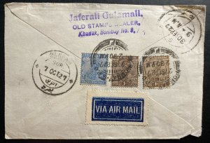 1927 Basra India First Flight Airmail cover FFC To England Via Cairo Egypt