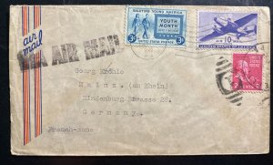 1949 Weatherly PA USA Airmail Cover To Mainz Germany French Zone