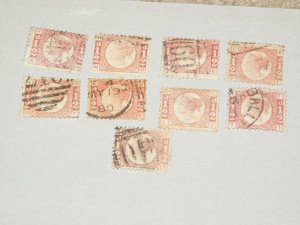 GREAT BRITAIN, SCOTT# 58 (9), PLATE #`S 4, 15, + OTHERS, MAY BE DUPLICATION?