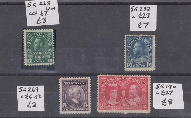 Canada KGV Collection Of 4 SG190/228/252/269 MNH/MH J3317