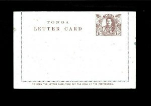 Tonga Postal Stationery Postal Card Mint F-VF. Stained on Reverse. Net 47.50