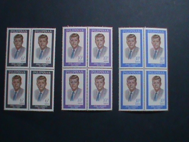 PHILIPPINES-1965-SC#925-7 U.S. PRESIDENT JOHN F. KENNEDY -MNH BLOCKS- VF