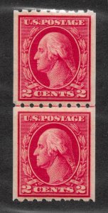 411 MNH, 2c. Washington, Line Pair, PSE Cert. VF, FREE INSURED SHIPPING