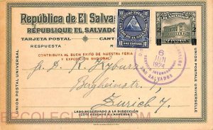 ad6358 - EL SALVADOR - Postal History - STATIONERY CARD   # 101 to SWITZERLAND