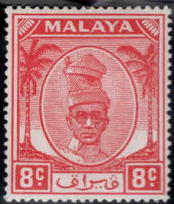 MALAYA Perak Scott 110 MH* sultan stamp