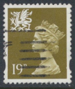 Wales  GB  Machin 19p SG W70  Used  Litho  SC# WMMH58  see details