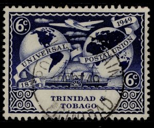 TRINIDAD AND TOBAGO GVI SG262, 6c deep blue, VERY FINE USED CDS.