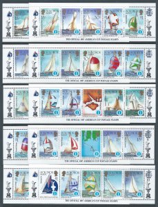 Solomon Islands #570-4 NH America's Cup (10 Strips of 5)