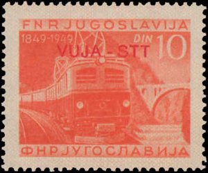 Yugoslavia-Trieste #17-20, Complete Set(4), 1950, Trains, Never Hinged