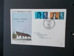 1966 Robert Burns Phos Illustr. First Day Cover Edinburgh That Man to Man...SHS