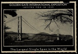 1939 US Poster Stamp Golden Gate International Exposition Unused