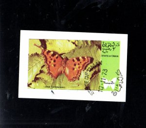 OMAN 1973  BUTTERFLY    MINT  VF NH  O.G S/S  CTO (o16a)