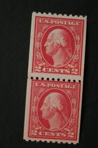 United States #442 Washington Coil Paste Up Pair 1914 MNHNH