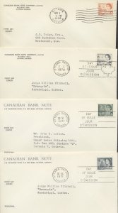 1968-1972 #459/544 6c 7c 8c Four Centennial FDCs CBN Cachets with Inserts
