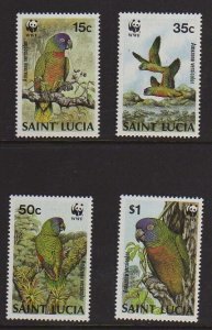 St Lucia 1987 Sc 902-905 WWF set MNH