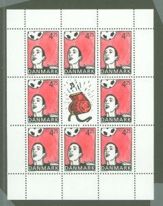 Denmark #1244A  Souvenir Sheet (Soccer)