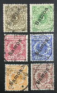 MOMEN: GERMAN COLONIES SAMOA SC #51-56 1900 USED LOT #62316