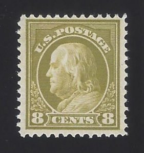 US #414 1912-14 Olive Green WMK 190 Perf 12 Mint OG LH F-VF SCV $40