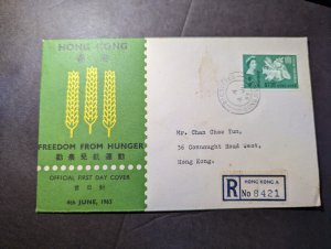 1963 British Hong Kong Souvenir First Day Cover FDC Freedom From Hunger