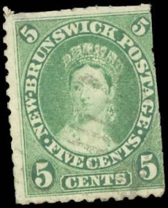 New Brunswick Scott 8 F Used-1860 5¢ Victoria-Trimmed Perfs-See Details