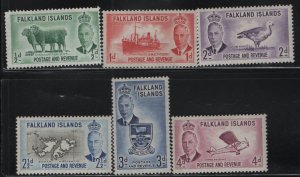 FALKLAND ISLANDS, 107-112, SHORT SET (6), HINGED, 1952, SHEEP