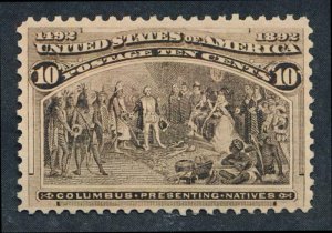 US 237 MINT F-VF NEVER HINGED (NH) 10c COLUMBIAN 