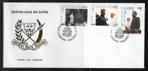 Zaire 1190-1193 1985 Pope John Paul II Visit FDC First Day Cover