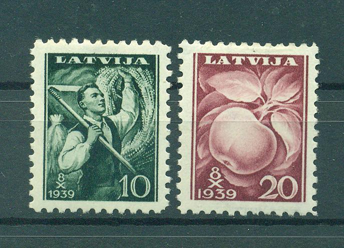 Latvia sc# 215-216 mh cat value $2.00