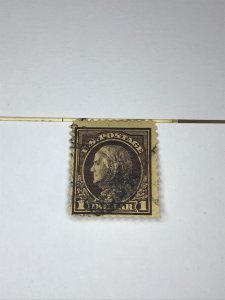 Scott#460 1915  1 dollar Ben Franklin   Violet / black