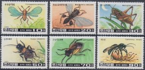 NORTH KOREA Sc #3205-10 CPL MNH SET of 6 DIFF INSECTS