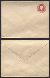 ES22b QV 3d Carmine Stamped to Order Envelope 9 dot Florets Mint