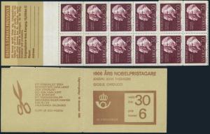 Sweden 712a booklet,MNH.Mi 586 MH. Nobel Prize Winners,1966.Thomson,Carducci.