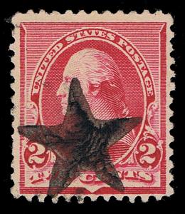 GENUINE SCOTT #220 USED 1890 BOLD SOLID STAR CORK FANCY CANCEL - ESTATE CLOSEOUT