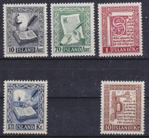 Iceland 278-82 MNH 1953 Reykjabok (Law Book)