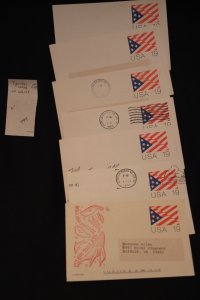 7 US postal cards (all UX153) (#999)