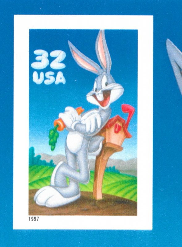 3138 MNH, Bugs Bunny, Sheet of 10,  Imperf Single  scv: $130,  FREE  SHIPPING