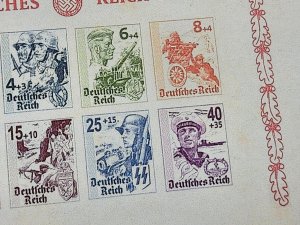 WW2 WWII German Third Reich Nazi Military War branches Souvenir stamp Sheet 1942