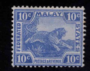 Federated Malay States Scott 47 MH* wmk 3,   Tiger stamp, hinge remnant in gum