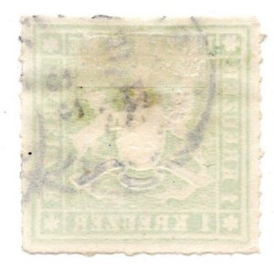 Wurttemberg German States Stamps 1865 1 Kreuzer Rouletted pale green SG61