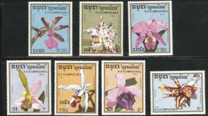 Cambodia Scott 898-904 MNH Orchid flower set CV$5.50